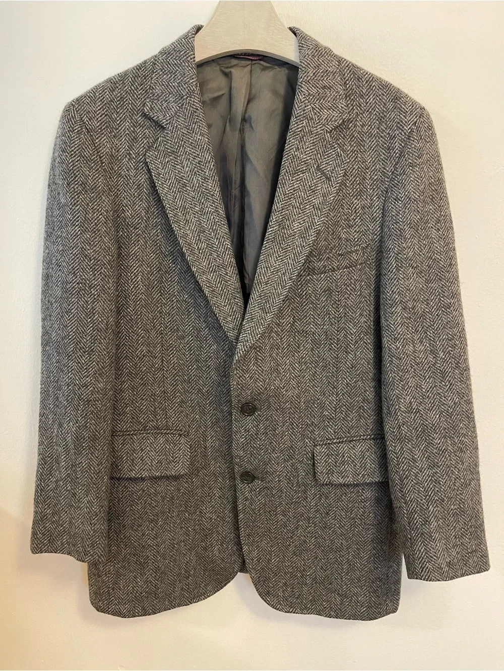 Ira Michael Jacket Blazer Sports Coat Tweed 40R Wool Made In USA Gray Classic